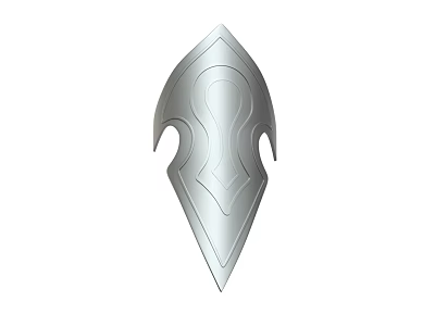 Silver Diamond shaped Shield With Symmetrical Design And Sleek Surface As Weapon 3d model
