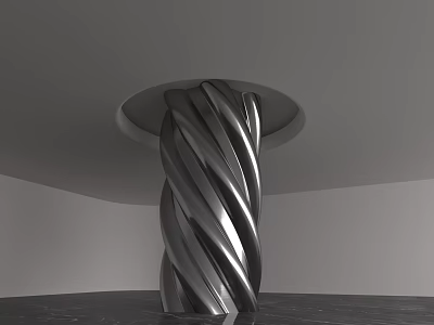 Sleek Modern Spiral Column With Metallic Twisted Design And Architectural Appeal 3d model