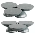 Modern Stylish Functional Tables With Round Gray Stone Tops And Stacked Design