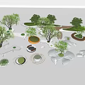 Modern Tree Pool Landscape Tree Pool 3d model