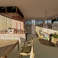 Cozy Milk Tea Shop Outdoor Seating With Sunlight And Green Plants