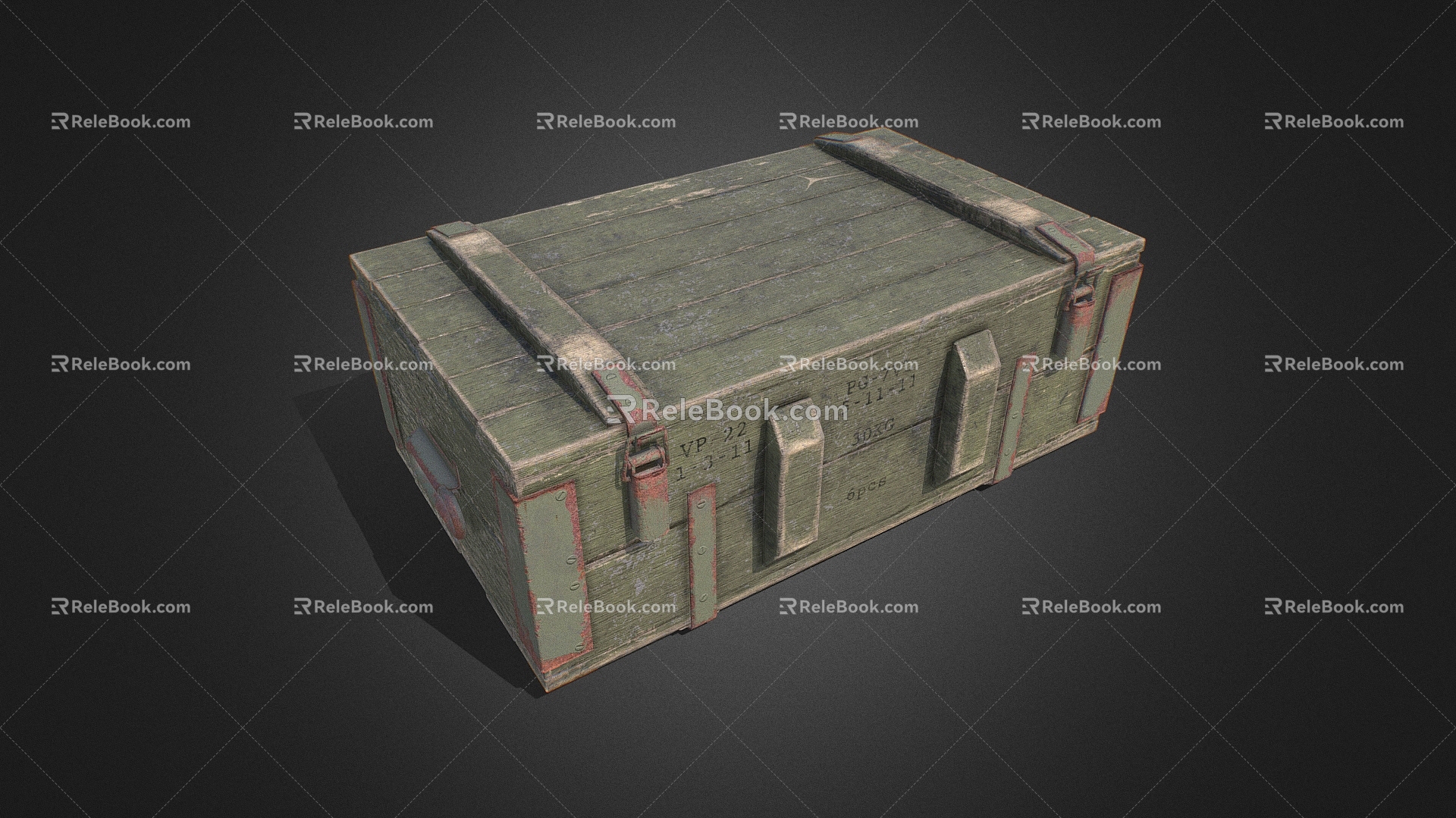 Modern wooden box 3d model