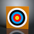 Orange Square Archery Target Sports Equipment With White Black Blue Red Yellow Concentric Circles