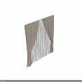 Beige Curtains Layered With White Sheer Curtain Soft Draped Design For Natural Light