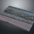 Detailed Layered Ground Structure With Stones Gravel And Red Surface Layers