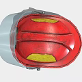 Red Firefighter Helmet With Transparent Visor And Yellow Accent Safety Gear