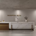 Front desk background wall Reception desk Cashier desk Reception hall Beauty salon Reception area 3d model