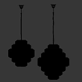 Two Elegant Modern Crystal Chandeliers With Multi Layer Design Hanging On Gray Wall