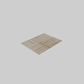 Square Area Rug In Neutral Tones With Geometric Stripes And Textured Design