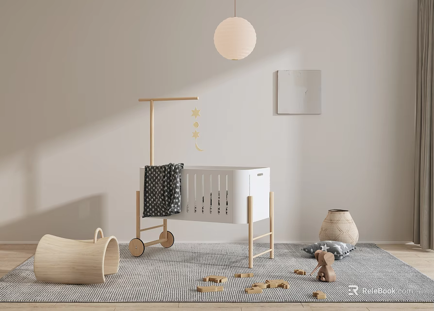 Modern Dressing Table With Mirror Drawer Storage And Bedroom Decorative Lamp 3d model 