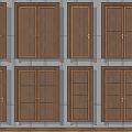 Modern double-door single-door door combination solid wood door set door entry door bedroom door security door 3d model