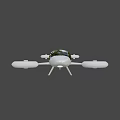 Futuristic Electric Flying Vehicle With White Body And Four Propellers Cabin Design 3d model