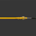Yellow Futuristic Weapon With Mechanical Revolver Style And Black Grip Design