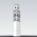 White Tower With Multiple Floors Decorative Windows And Architectural Design