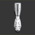 3D Rendering of Futuristic Spacecraft With White Gray Streamlined Design On Reflective Surface
