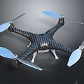 Space Exploration Quadcopter Drone Carbon Fiber Design With Propellers And Landing Gear