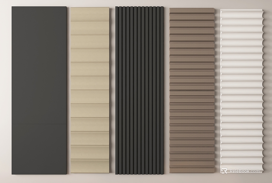 Stylish Variety Of Wall Panels In Different Colors And Textures 3d model 