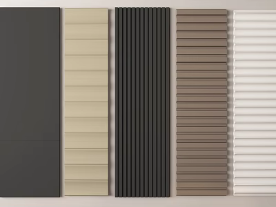 Stylish Variety Of Wall Panels In Different Colors And Textures 3d model