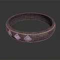 Dark Metallic Bracelet With Diamond Shaped Decorations And Textured Surface 3d model