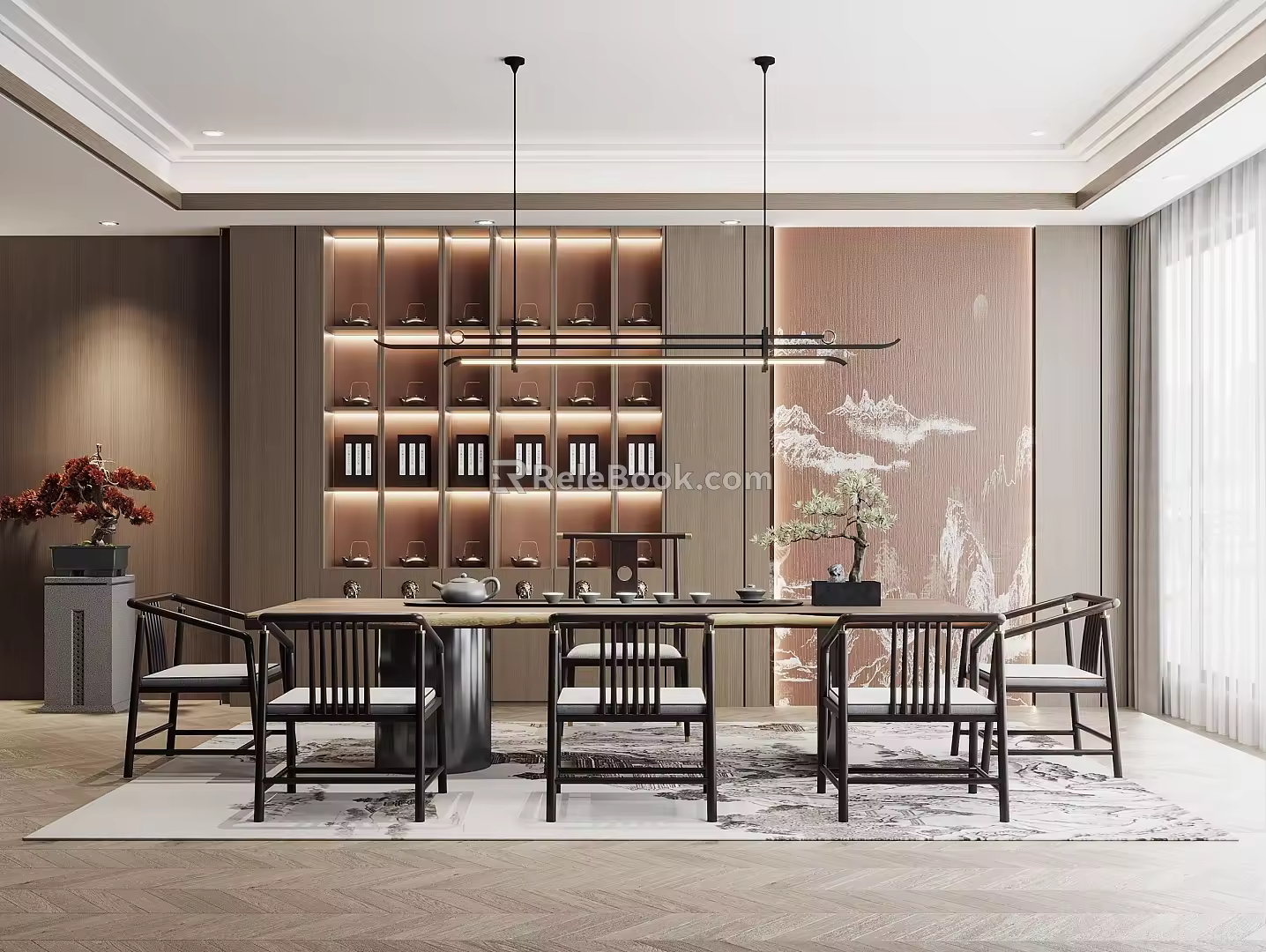 New Chinese Tea Room 3d model