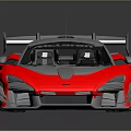 Red And Gray High Performance Race Car With Streamlined Body And Large Rear Wing