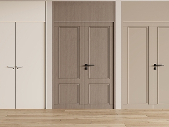 Double door wooden door 3d model