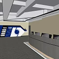 Modern Tech Control Room With Large Screen Data Displays And Computer Workstations