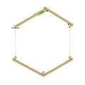 Playground Equipment With Wooden Frame Tires Climbing Ropes Sunflower And Green Leaves