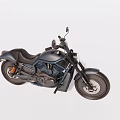 Dark Cruiser Motorcycle With Black Leather Seat Chrome Accents And Sleek Engine Design