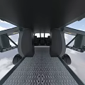 Black Helicopter Flying in Sky With Rotating Rotors And Open Side Doors