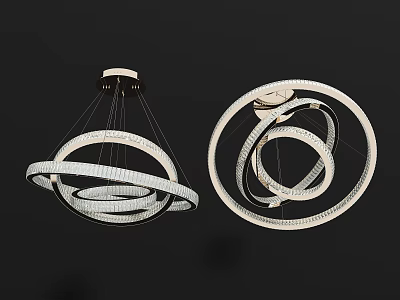 Modern Circular Multi Layered Chandeliers With Crystal Accents And Sleek Design 3d model