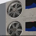 Swing Door Industrial Unit With Dual Fans Metal Pipe And Blue Black Panels