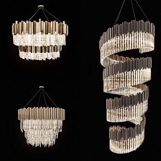 Modern crystal chandelier 3d model