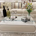 Elegant Modern Living Room With Beige Sofa White Coffee Table Decorative Cushions And Rug
