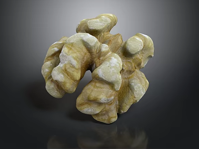 Fresh Whole Walnut With Natural Brown Shell And Detailed Textured Surface 3d model