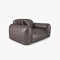 Modern Leisure Sofa Set With Dark Brown Leather Pillows And Throw Blanket