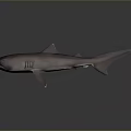 Purple Shark 3D Model with Realistic Appearance on Gradient Gray Background