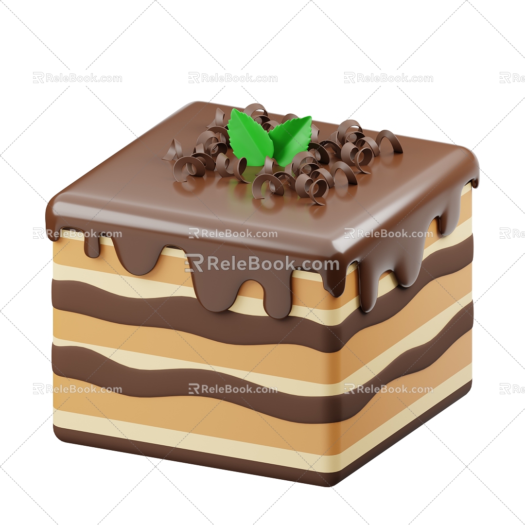 Modern Cake Bread Food Cartoon Cake 3d model