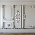 Elegant Classic Gypsum Molding Wall Design With Intricate Carved Patterns And Lines 3d model