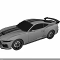 Silver Modern Sports Car With Black Stripes Black Wheels And Rear Spoiler