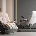 Modern Designer Massage Chair With Reclining Function Control Panel And Leather Upholstery 3d model