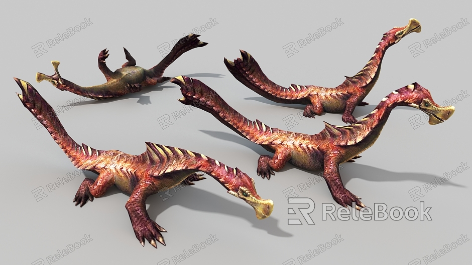 Earth Dragon Beast Creeping Beast Ancient Monster Game Role Virtual Creatures model