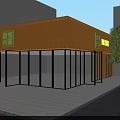 Orange Container Milk Tea Shop with Glass Front and Milk Tea Signboard