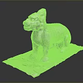 Ancient Style Stone Mythical Beast Sculpture With Carved Texture And Stone Base
