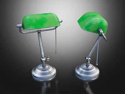 Modern Green Furniture Table Lamp With Metal Stand And Smooth Design 3d model
