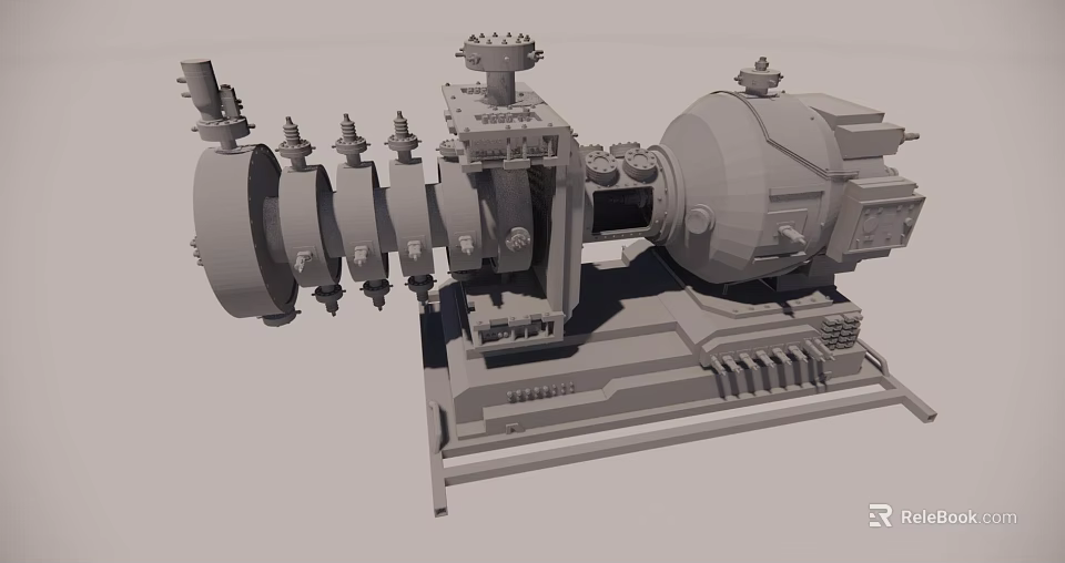 Detailed Engine Mechanical Structure With Complex Components And Industrial Metal Parts 3d model 