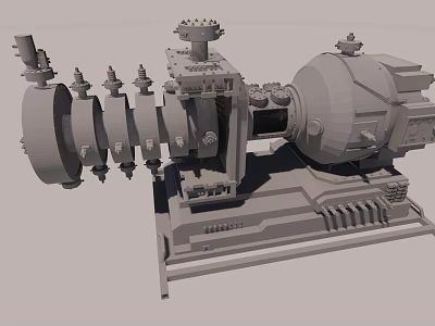 Detailed Engine Mechanical Structure With Complex Components And Industrial Metal Parts 3d model