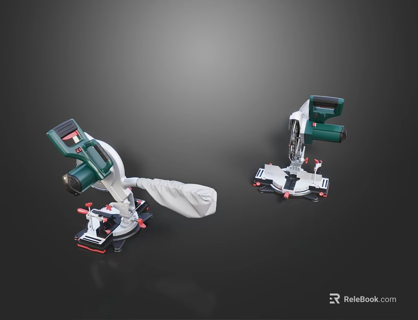 Industrial Band Saws With Green And White Design Adjustable Arm And Stable Base 3d model 