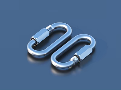 Durable Stainless Steel D Rings With Threaded Ends For Hardware Applications 3d model