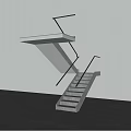 Modern Staircase With Glass Railing And Concrete Steps In Open Modern Interior